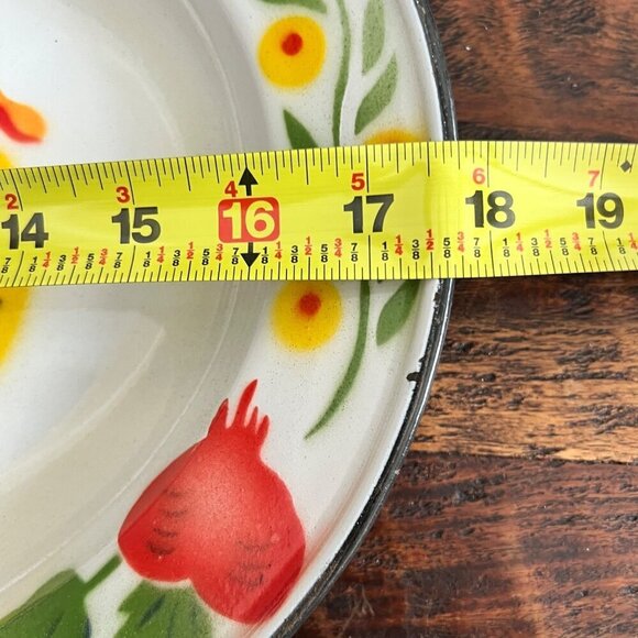 Vintage Enamel Turkey Design Serving Platter 17.5 Inch - Picture 7 of 7